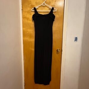 Nightway Black Jumpsuit sleeveless off-the shoulder wide-leg